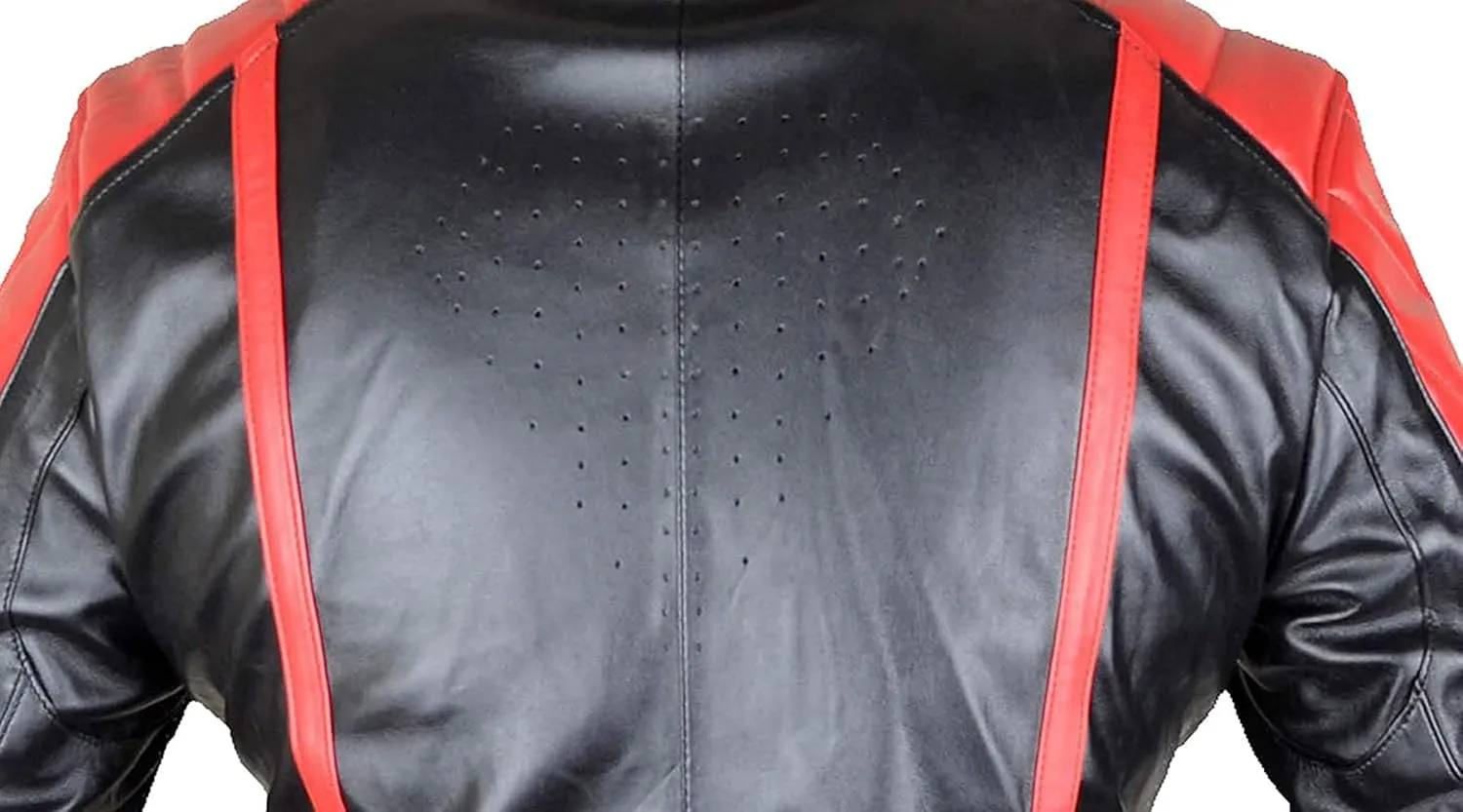 SpazeUp Motorcycle Jacket Mens - Red Black Faux Leather Jackets for Men - Super Costume Collection