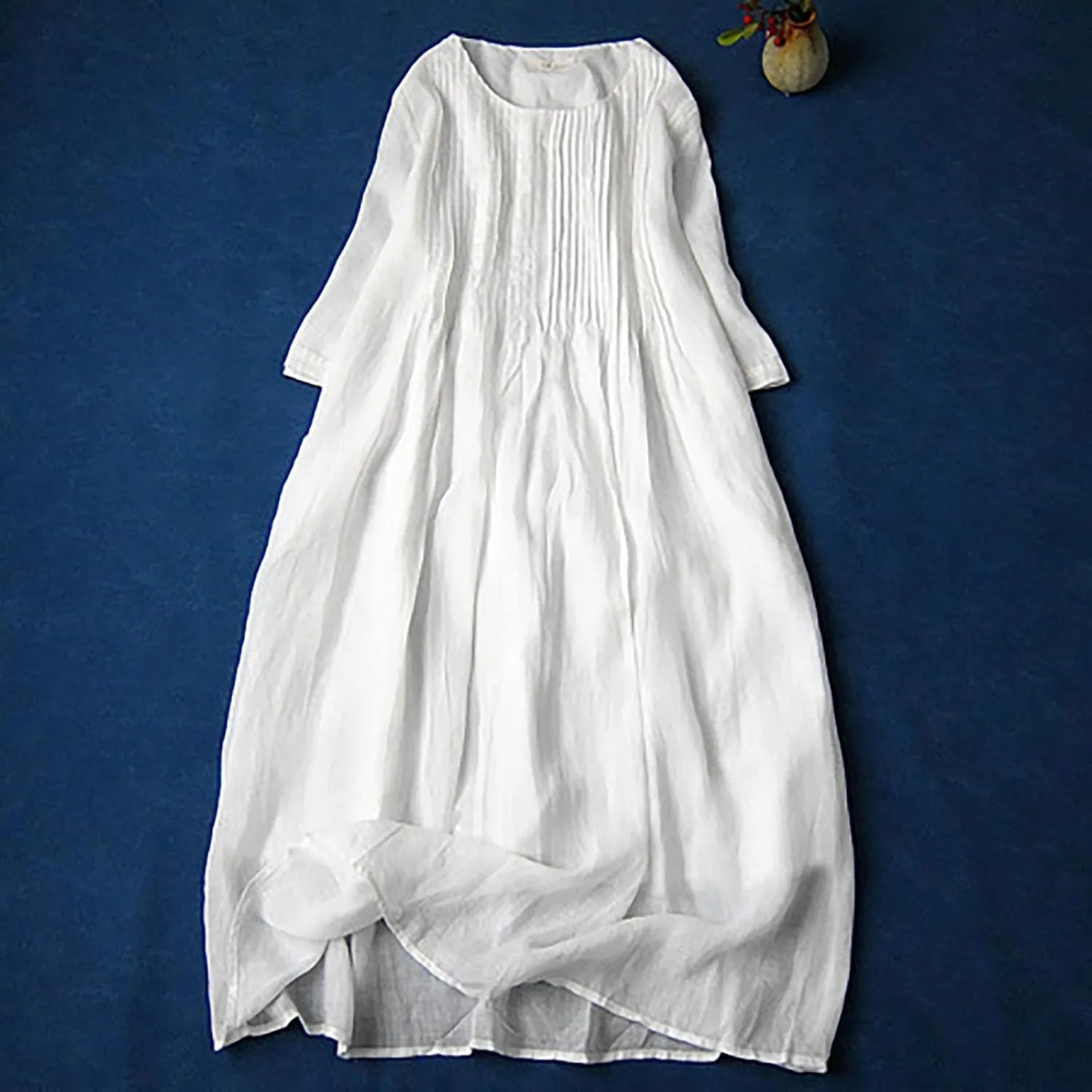 Spring and Summer Cotton and Linen Baptism Casual Dresses Girls Dresses Casual Skirts for Women 2024