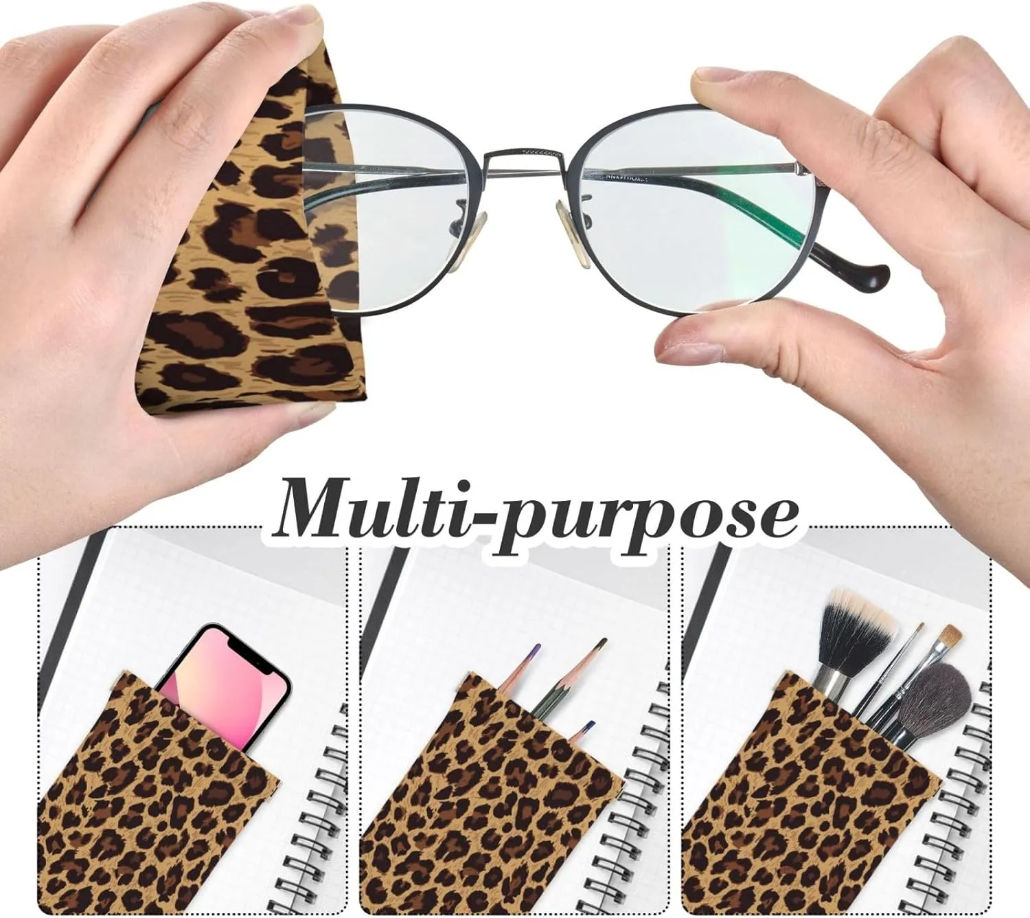 Squeeze Top Sunglass Case Soft Leather Eyeglass Case Portable Sunglasses Pouch