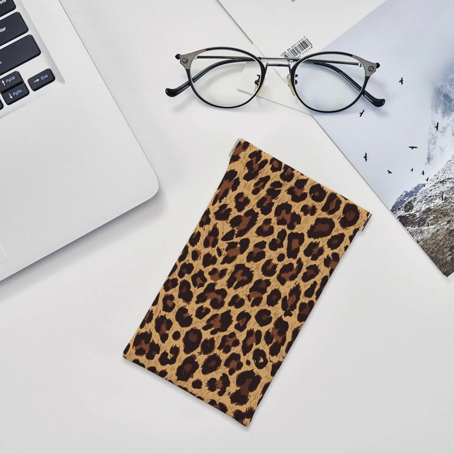 Squeeze Top Sunglass Case Soft Leather Eyeglass Case Portable Sunglasses Pouch