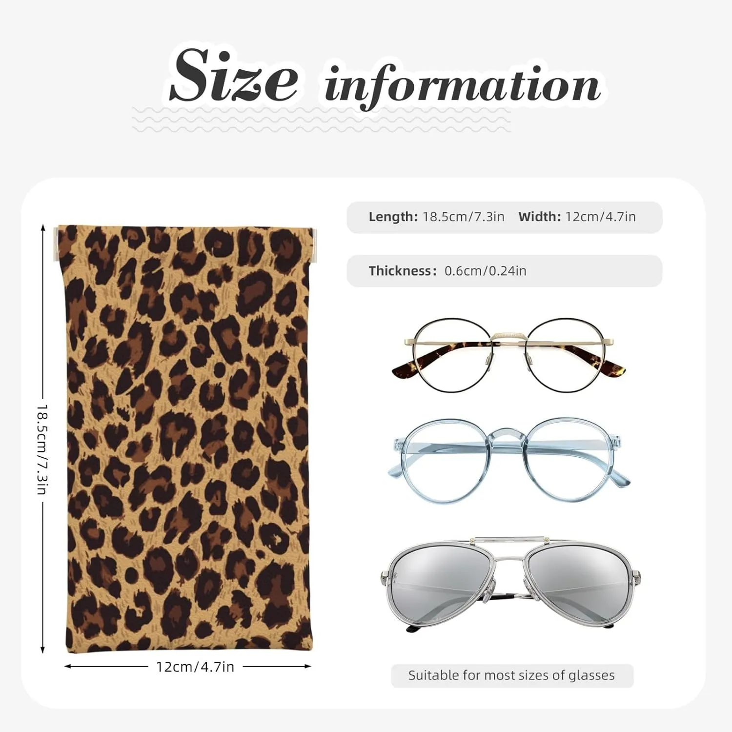 Squeeze Top Sunglass Case Soft Leather Eyeglass Case Portable Sunglasses Pouch