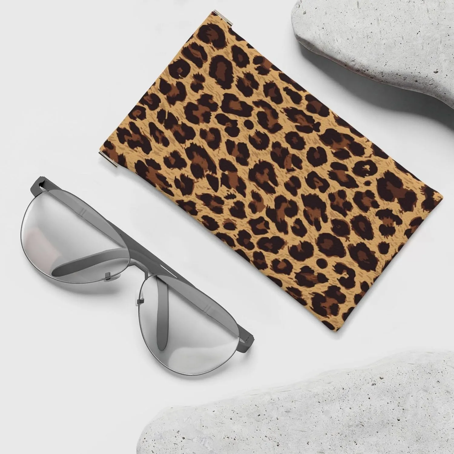 Squeeze Top Sunglass Case Soft Leather Eyeglass Case Portable Sunglasses Pouch