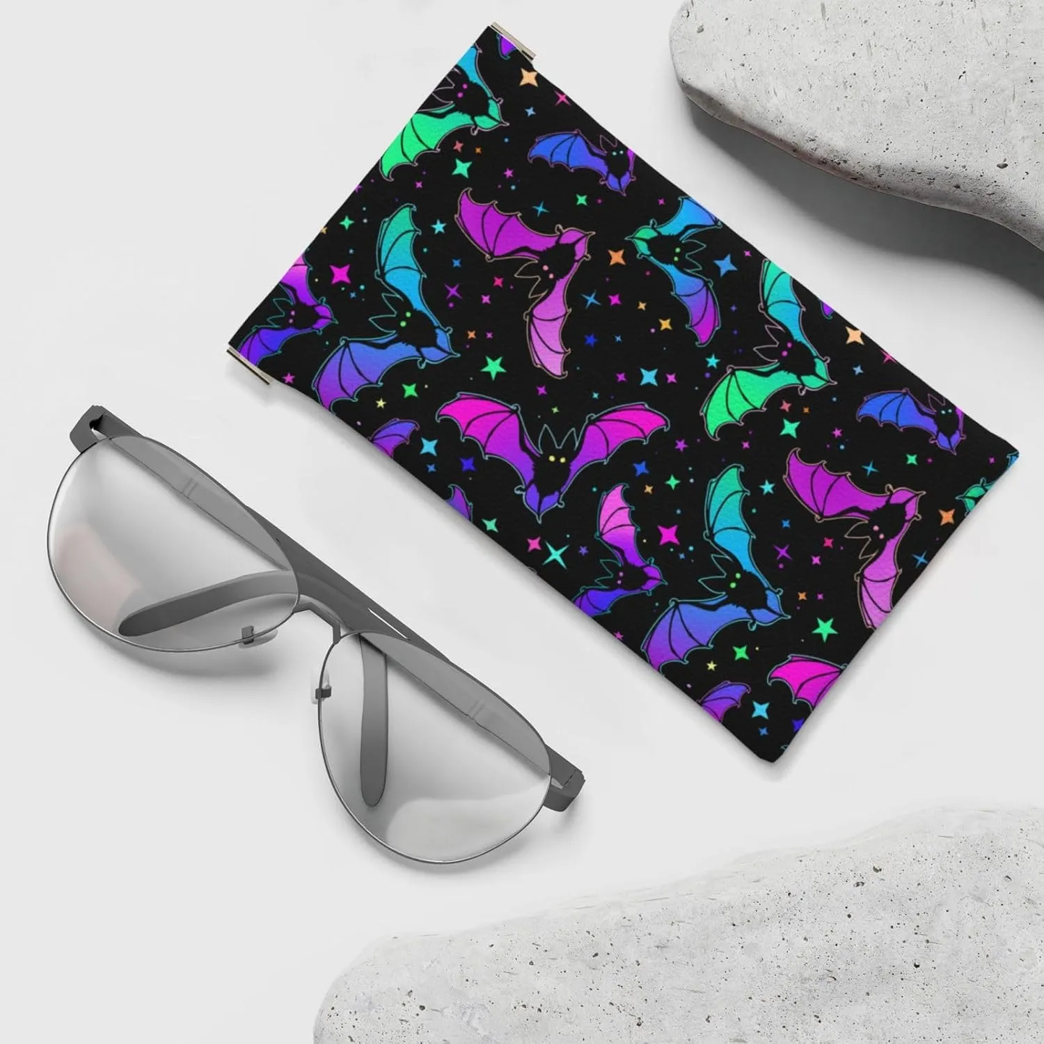 Squeeze Top Sunglass Case Soft Leather Eyeglass Case Portable Sunglasses Pouch