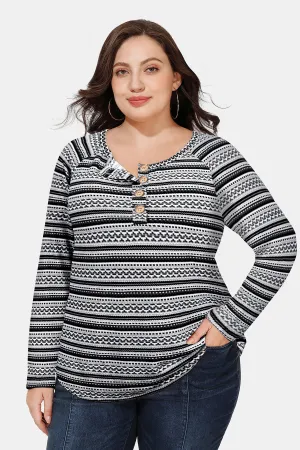 Striped Button Up Long Sleeve Shirt