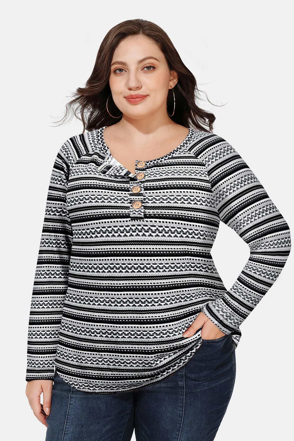 Striped Button Up Long Sleeve Shirt