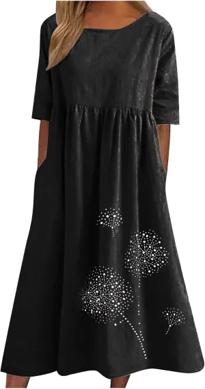 Summer Dresses for Women 2025 Floral Dress Short Sleeve Shirt Dresses Plus Size Maxi Dress Beach Vacation Sundresses