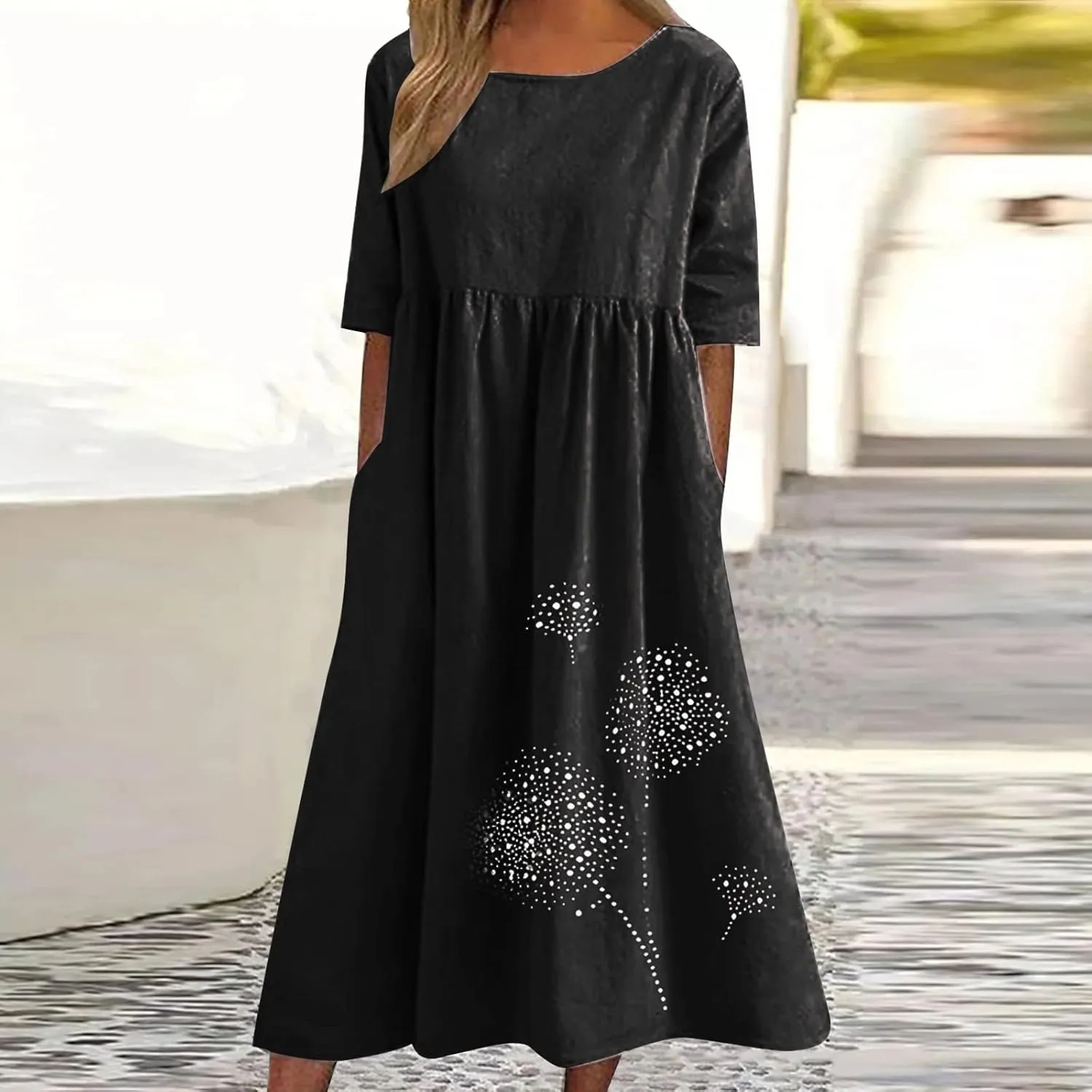 Summer Dresses for Women 2025 Floral Dress Short Sleeve Shirt Dresses Plus Size Maxi Dress Beach Vacation Sundresses