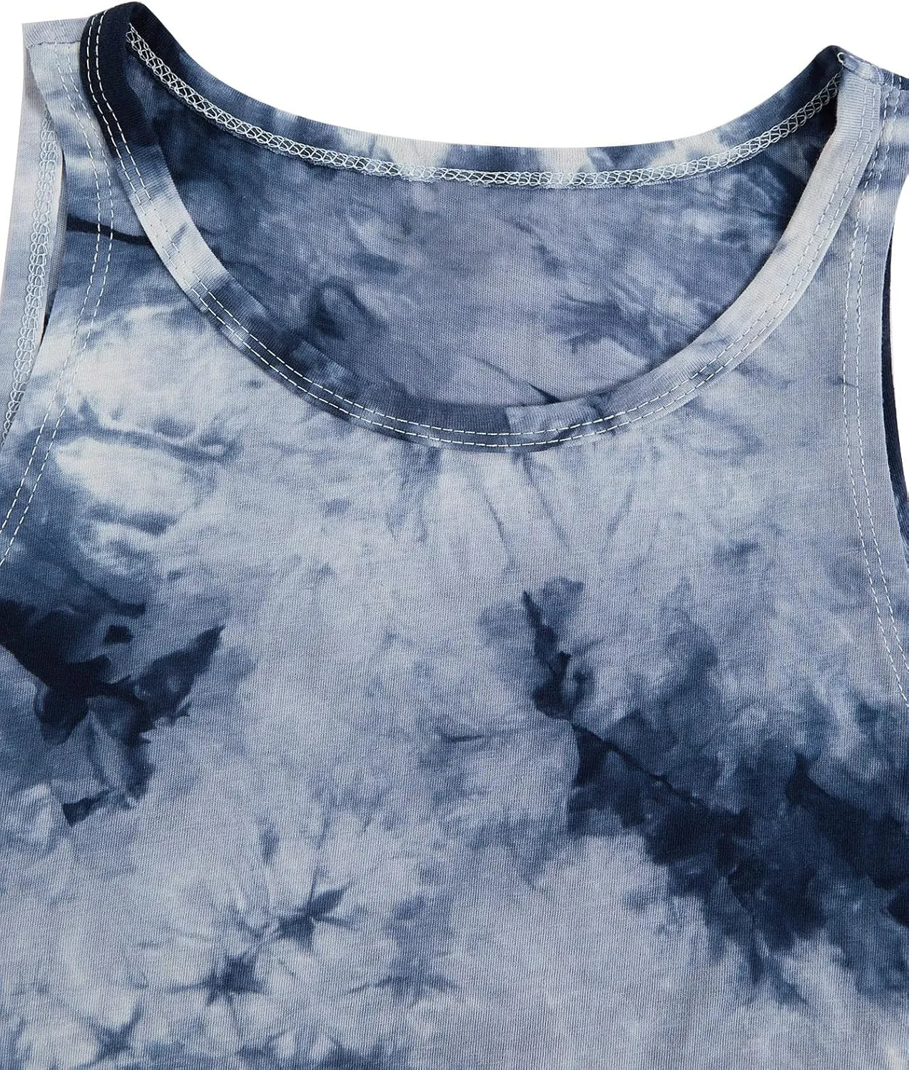 SweatyRocks Women's Tie Dye Sleeveless Workout Casual Cropped Tank Top Shirts