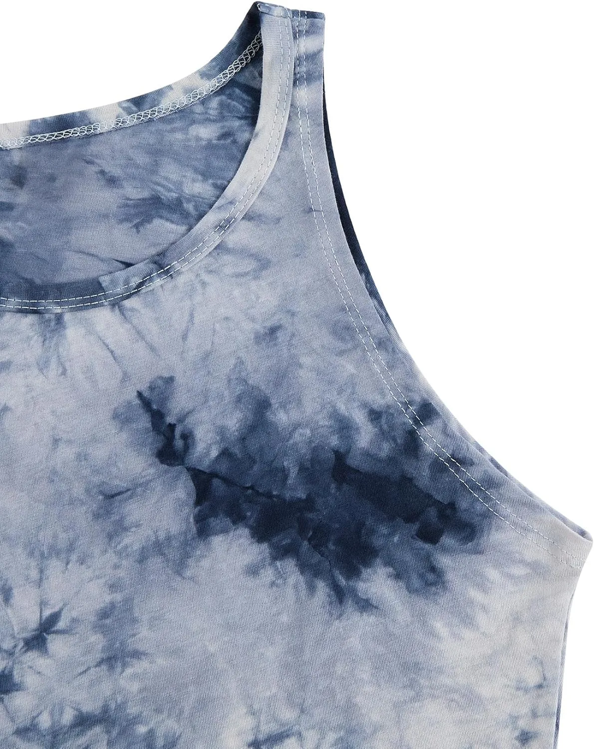 SweatyRocks Women's Tie Dye Sleeveless Workout Casual Cropped Tank Top Shirts