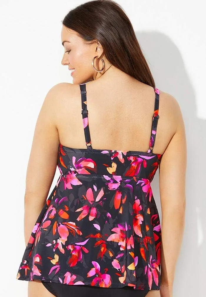 Swimsuits For All Women's Bra Sized Sweetheart Underwire Tankini Top (Plus
