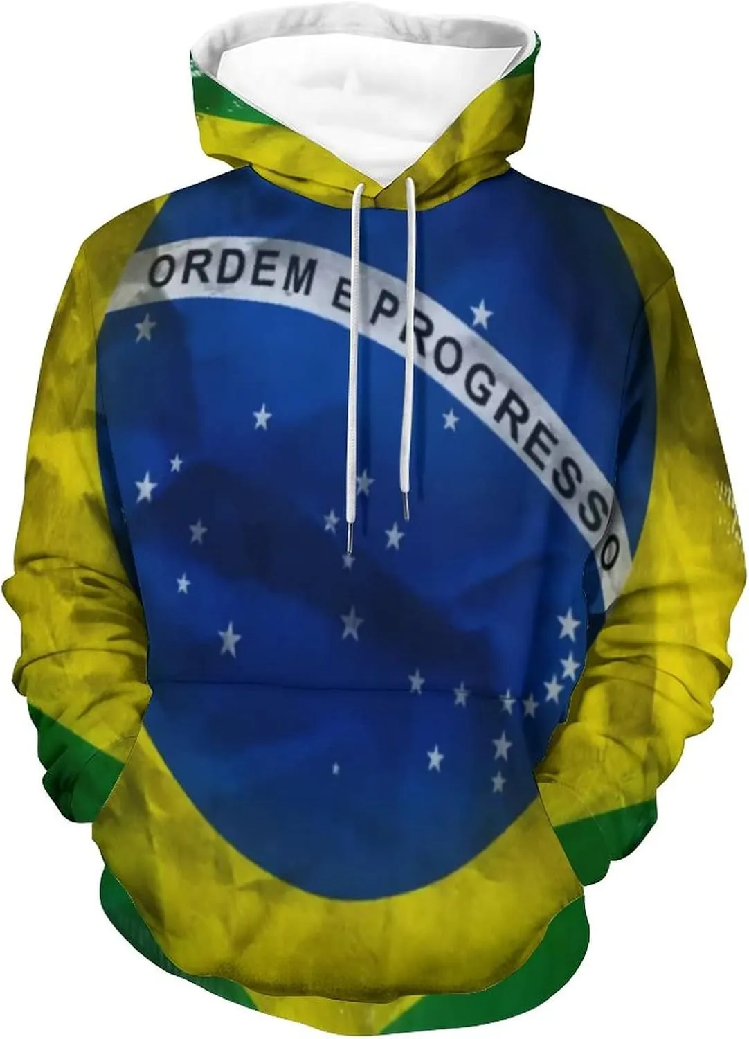 TAIZIYEAH Hoodie for Women Brazil Flag Tops Printed Pullover Long Sleeve Sportswear Clothes Soft Basic Graphic Oversized M