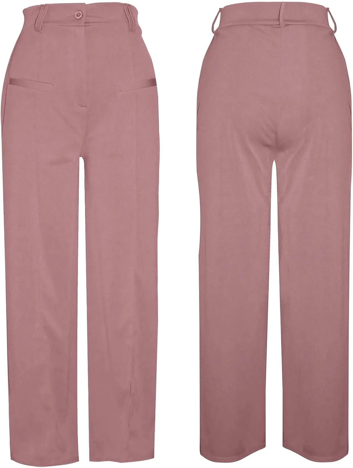 Tbahhir Women High Waisted Work Pants Wide Leg Dress Pants Straight Trousers Casual Business Slacks with Pockets