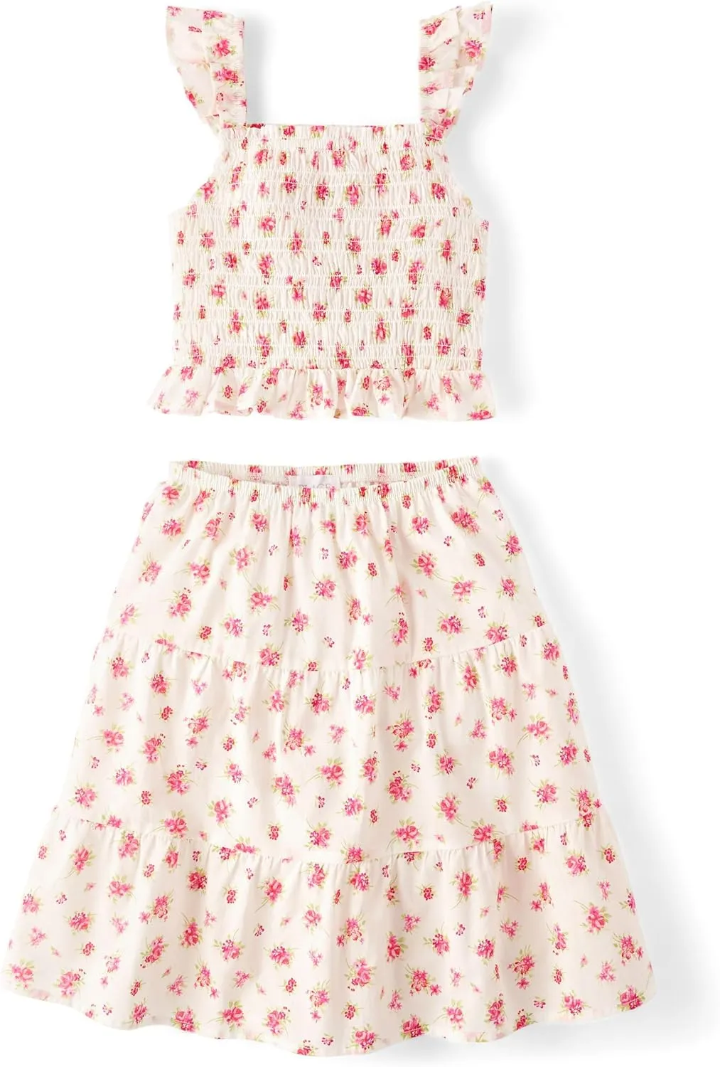The Children's Place girls Smocked Top and Skirt 2 Piece Set