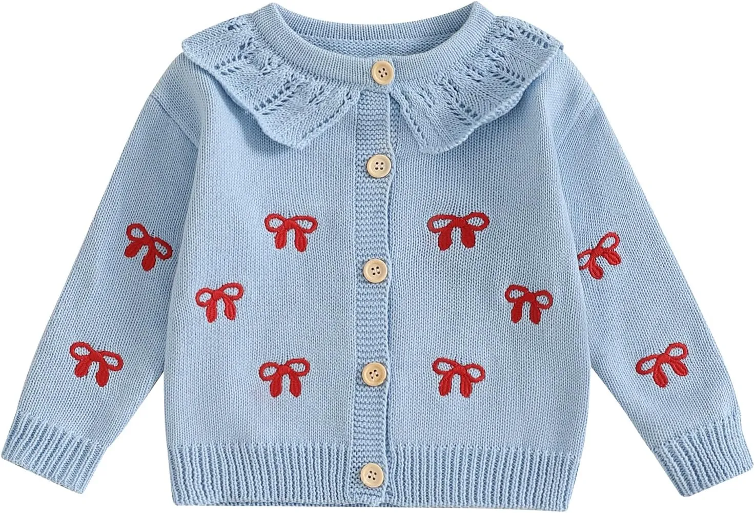 Toddler Baby Girl Thin Knit Sweater Coat Long Sleeve Button Up Cardigan Cable-Knit Knitwear Jacket Fall Winter Clothes