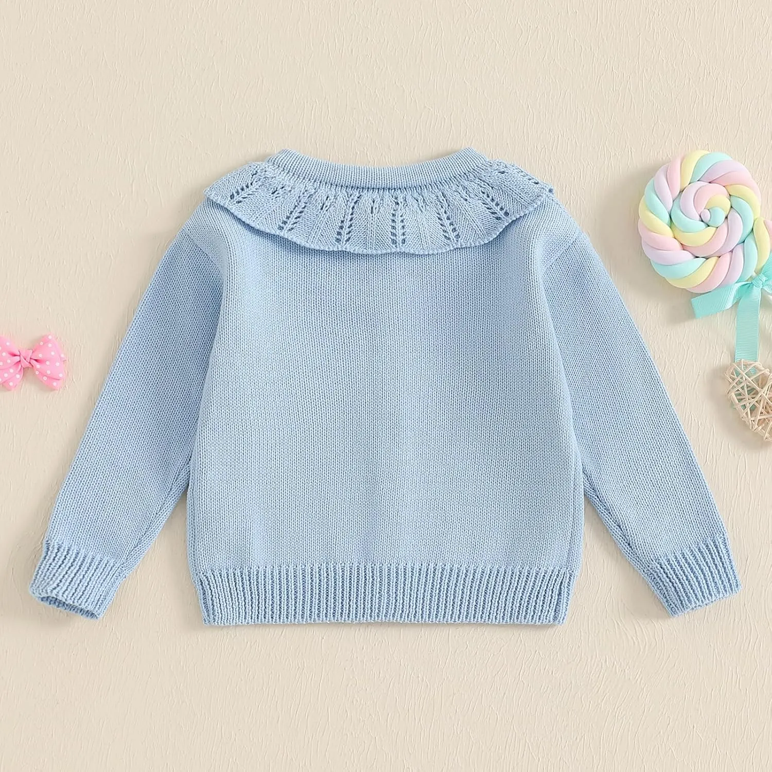 Toddler Baby Girl Thin Knit Sweater Coat Long Sleeve Button Up Cardigan Cable-Knit Knitwear Jacket Fall Winter Clothes