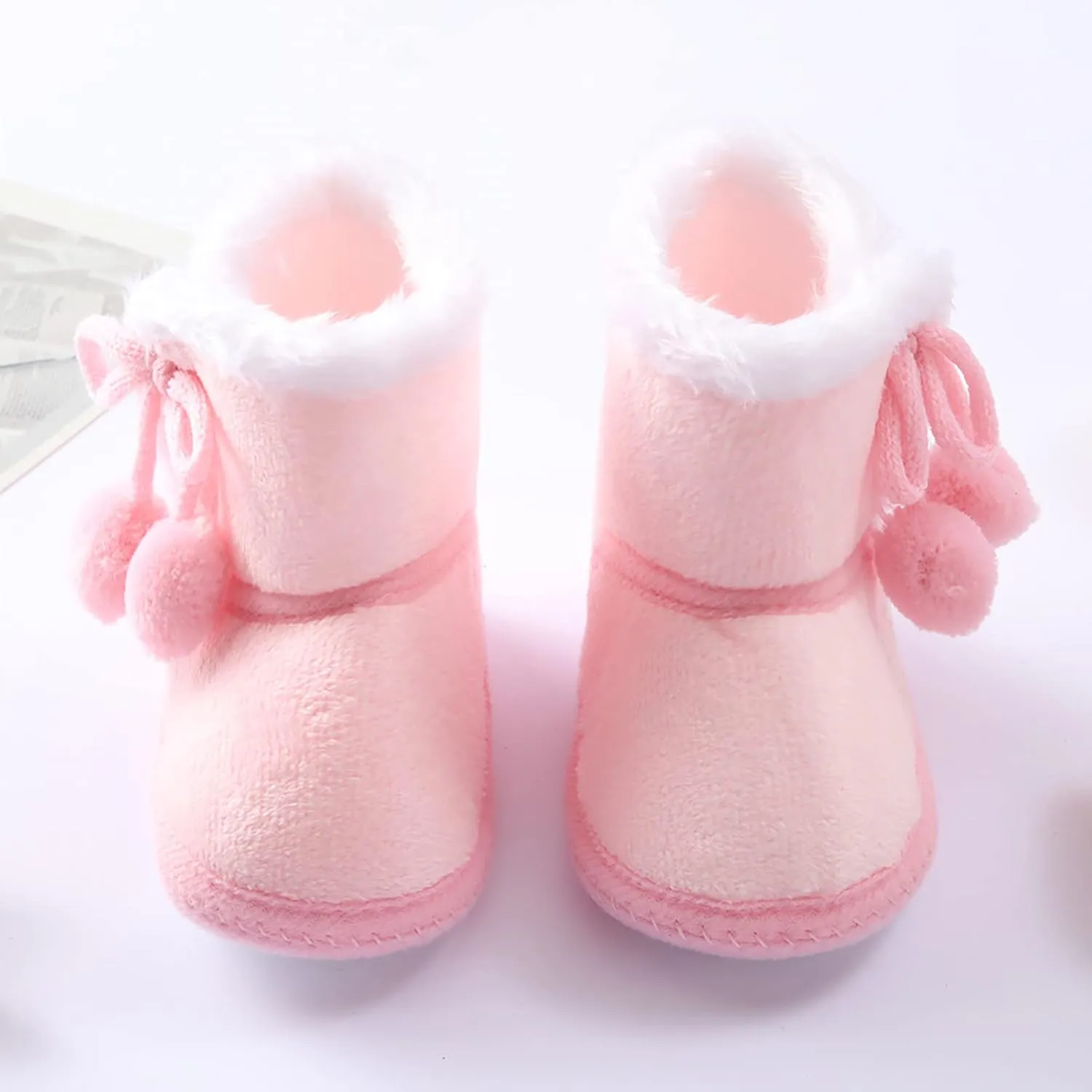 Toddler Side Front Booties Kids Girls Boys Snow Short Boots Baby Infant Newborn Fuzzy Lined Slip On Flat Shoes