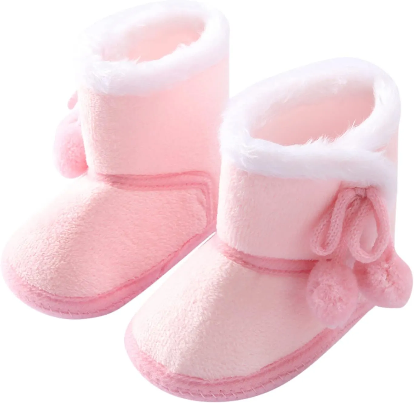 Toddler Side Front Booties Kids Girls Boys Snow Short Boots Baby Infant Newborn Fuzzy Lined Slip On Flat Shoes