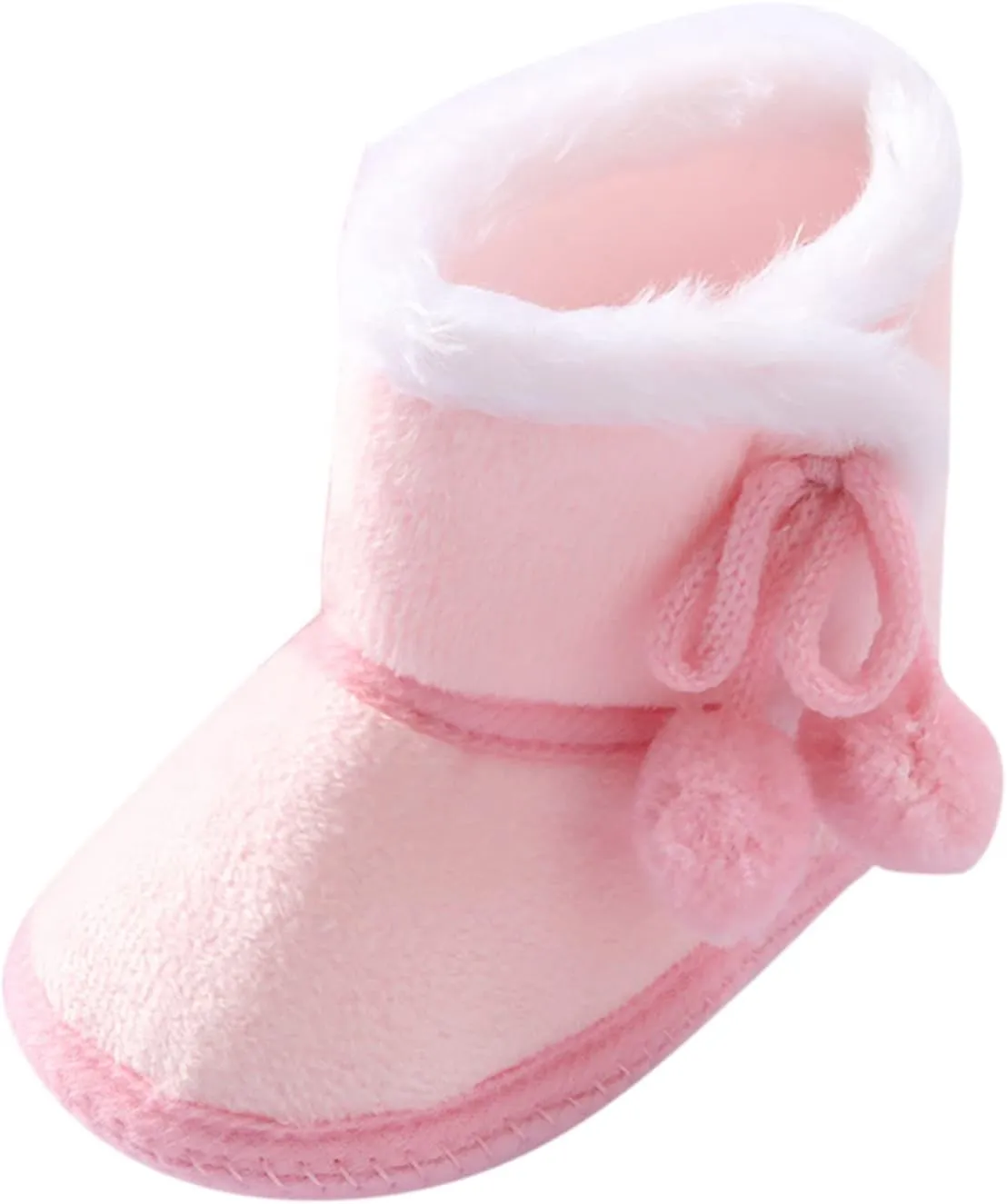 Toddler Side Front Booties Kids Girls Boys Snow Short Boots Baby Infant Newborn Fuzzy Lined Slip On Flat Shoes