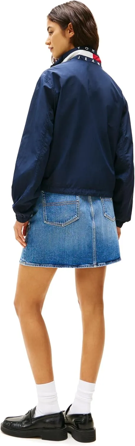 Tommy Jeans Women's Lightweight Varsity Windbreaker Jacket with Logo Detail