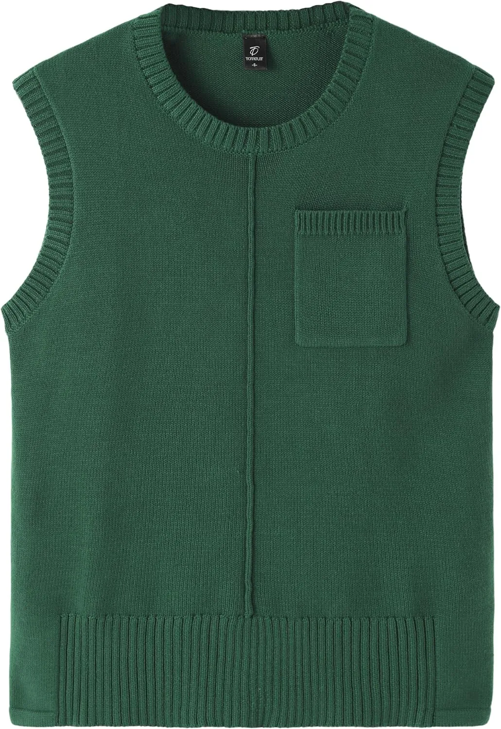 Totatuit Women's Crew Neck Sleeveless Sweater Vest with Pockets 2025 Trendy Ribbed Knit Casual Pullover Tank Tops S-XXL