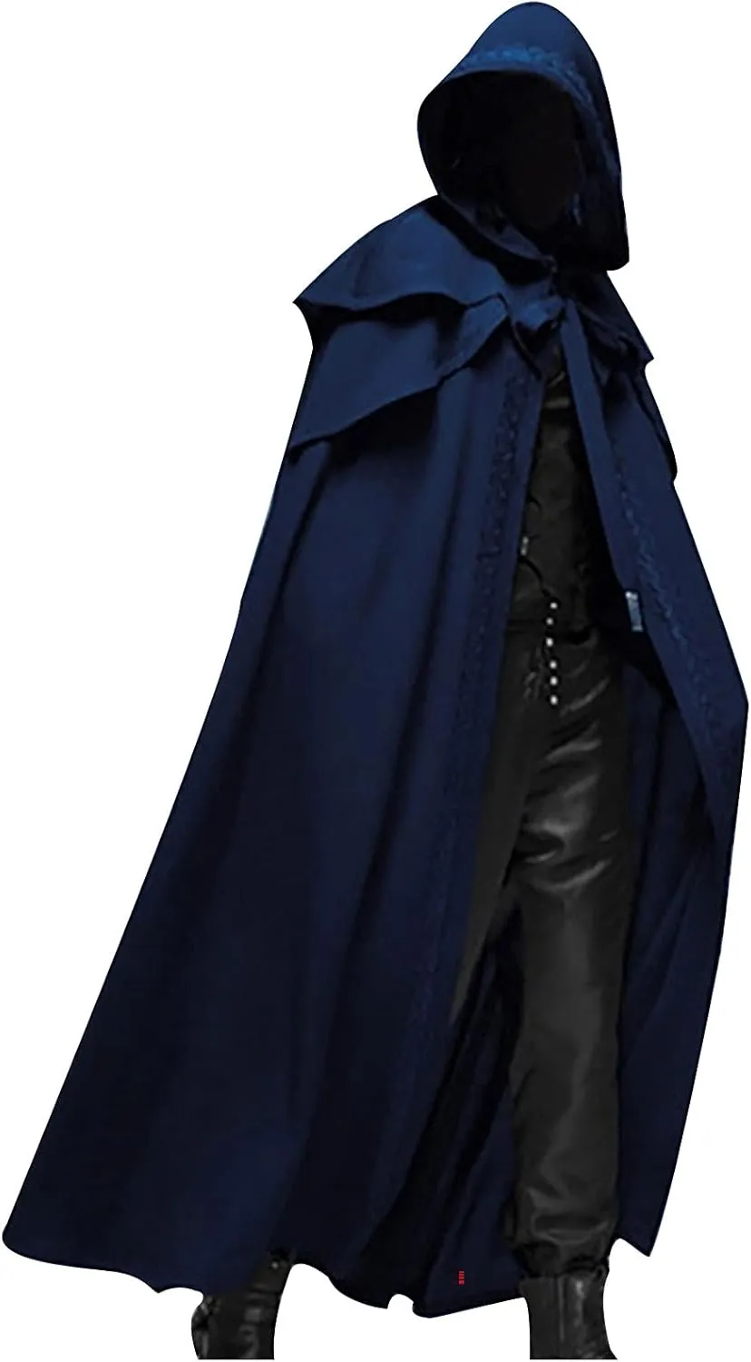 tuduoms Unisex Men's Medieval Cape Cloak with Hood - Witch Party Tunic Cape Assassin Hooded Cloak Halloween Cosplay Costumes