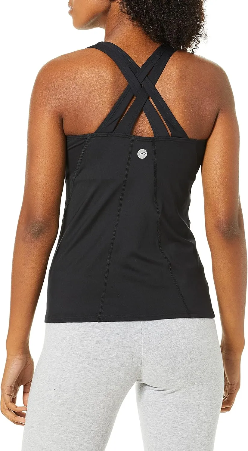 TYR Women's Solid Lola Top for Swimming, Yoga, Fitness, and Workout