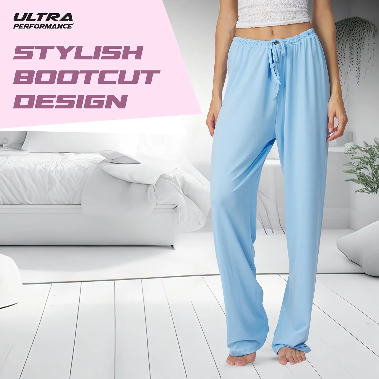 Ultra Performance Womens Pajama PJ Pants 3 Pack Lounge Bottoms Pajamas for Women (Avail in Plus Sizes)