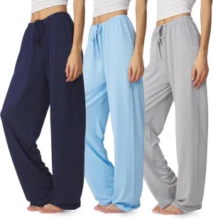 Ultra Performance Womens Pajama PJ Pants 3 Pack Lounge Bottoms Pajamas for Women (Avail in Plus Sizes)