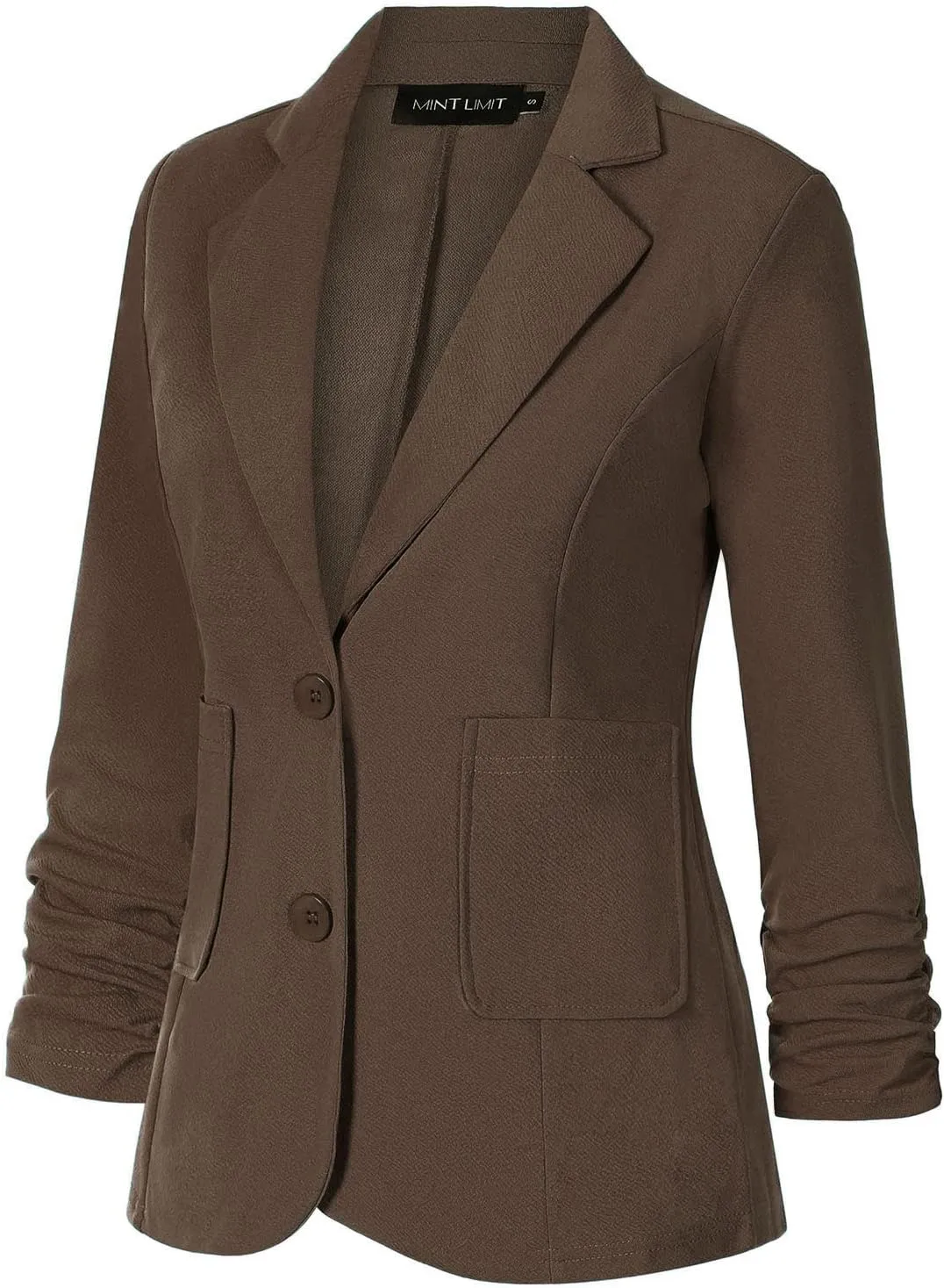 Unifizz Womens Casual Work Office Blazer Pockets Buttons Suit Jacket 3/4 Sleeve