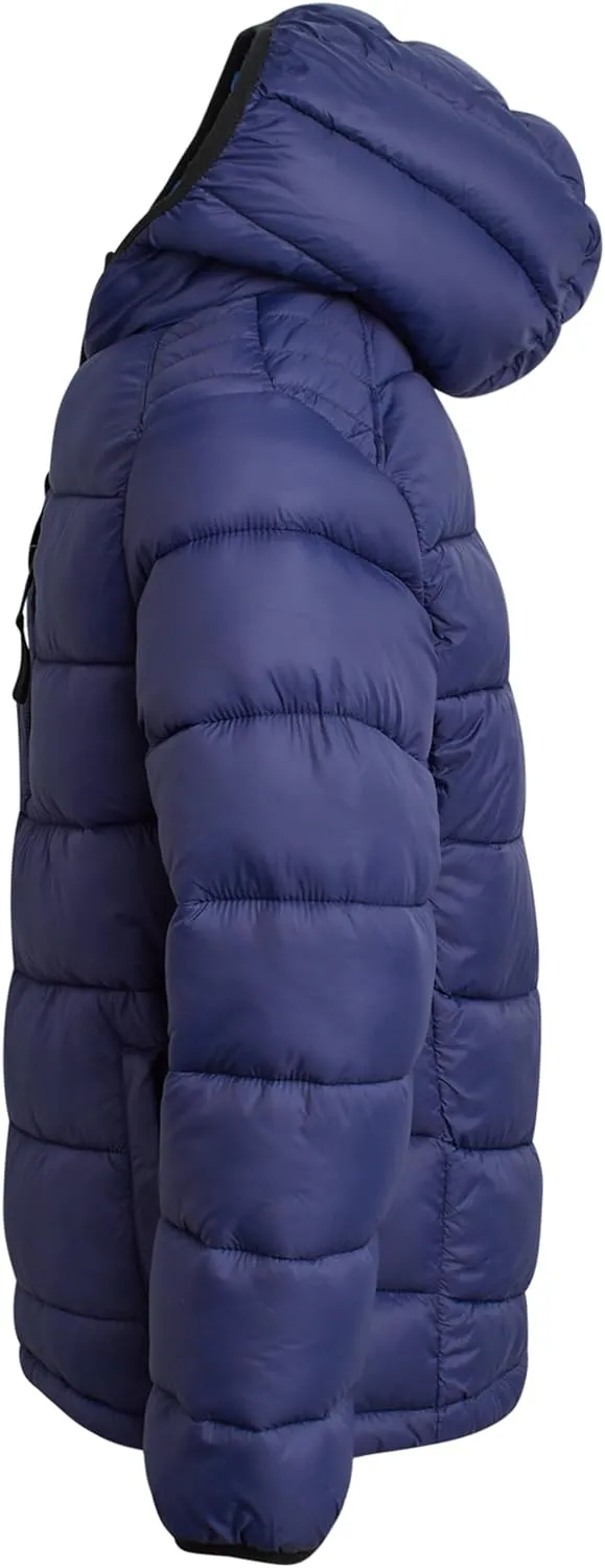 URBAN REPUBLIC Boys Foldable Hooded Jacket  Insulated Weather Resistant Bubble Puffer Windbreaker Coat for Boys Sizes 4-20