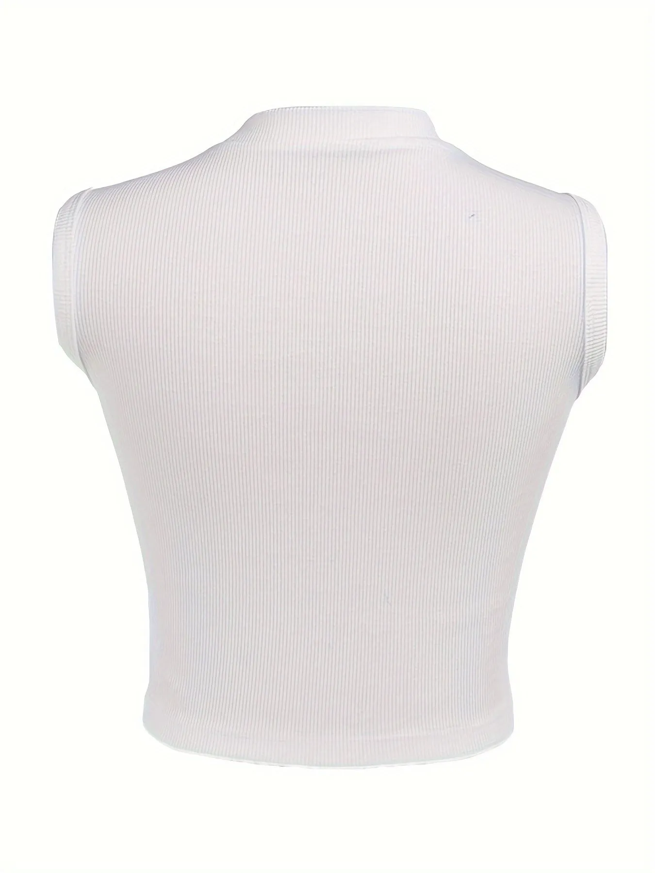 V Solid Color Cut-Out Stylish  Tank Top