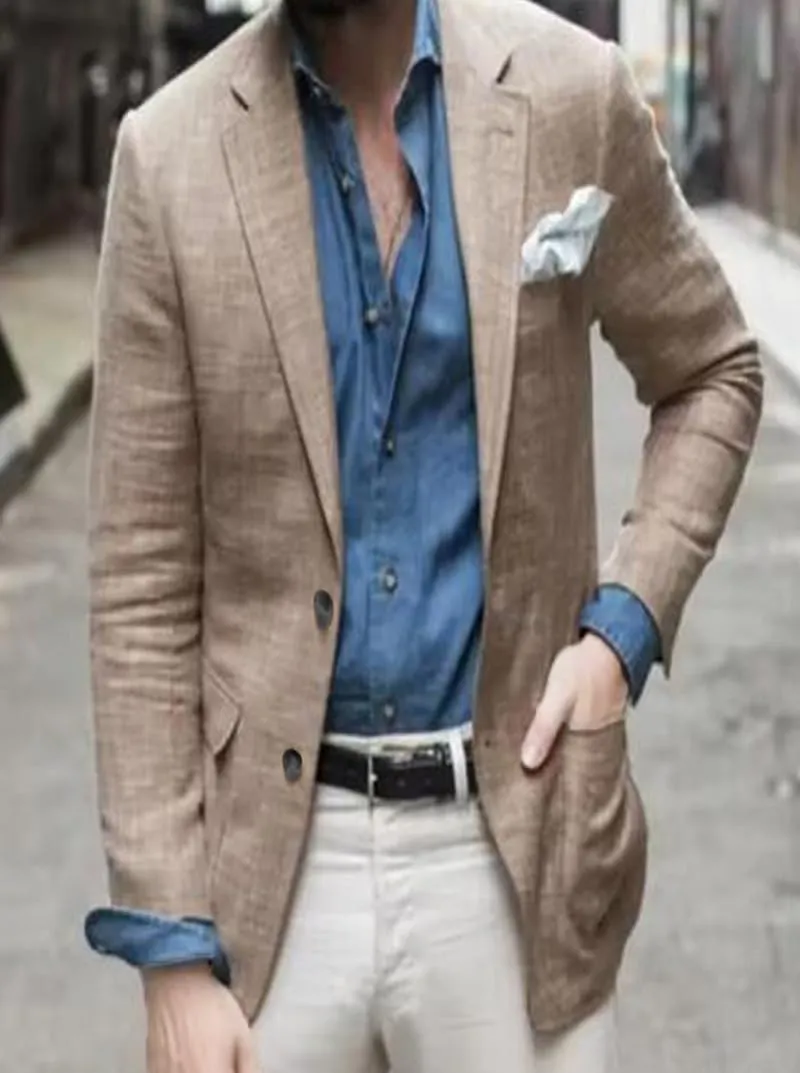VENNYNG Boys Linen Blazer Slim Fit Suit Jacket Lightweight Summer Beach Wedding Kids Casual Party Children