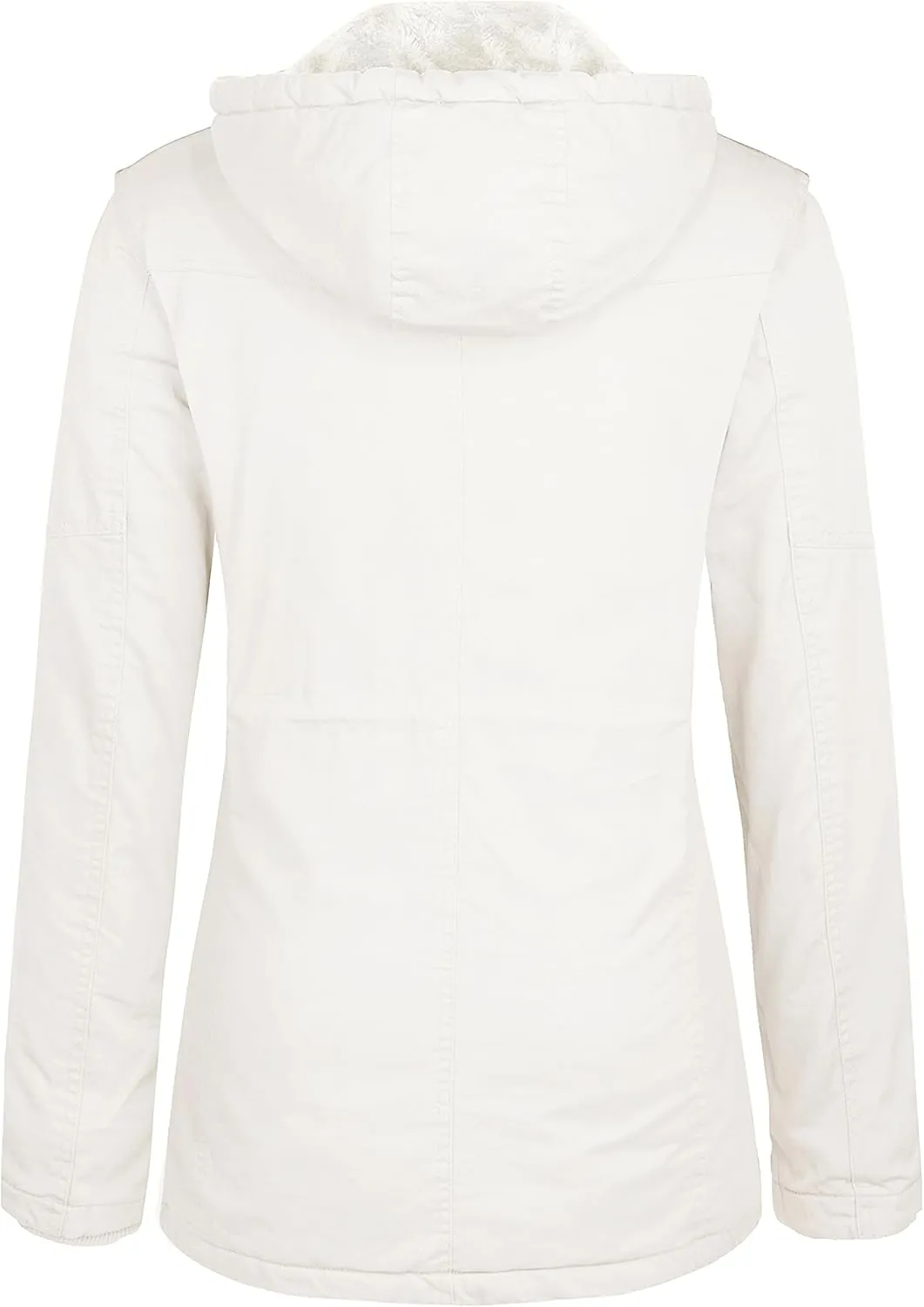 wantdo Women's Winter Parka Coat Sherpa Lined Warm Cotton Jacket with Removable Hood