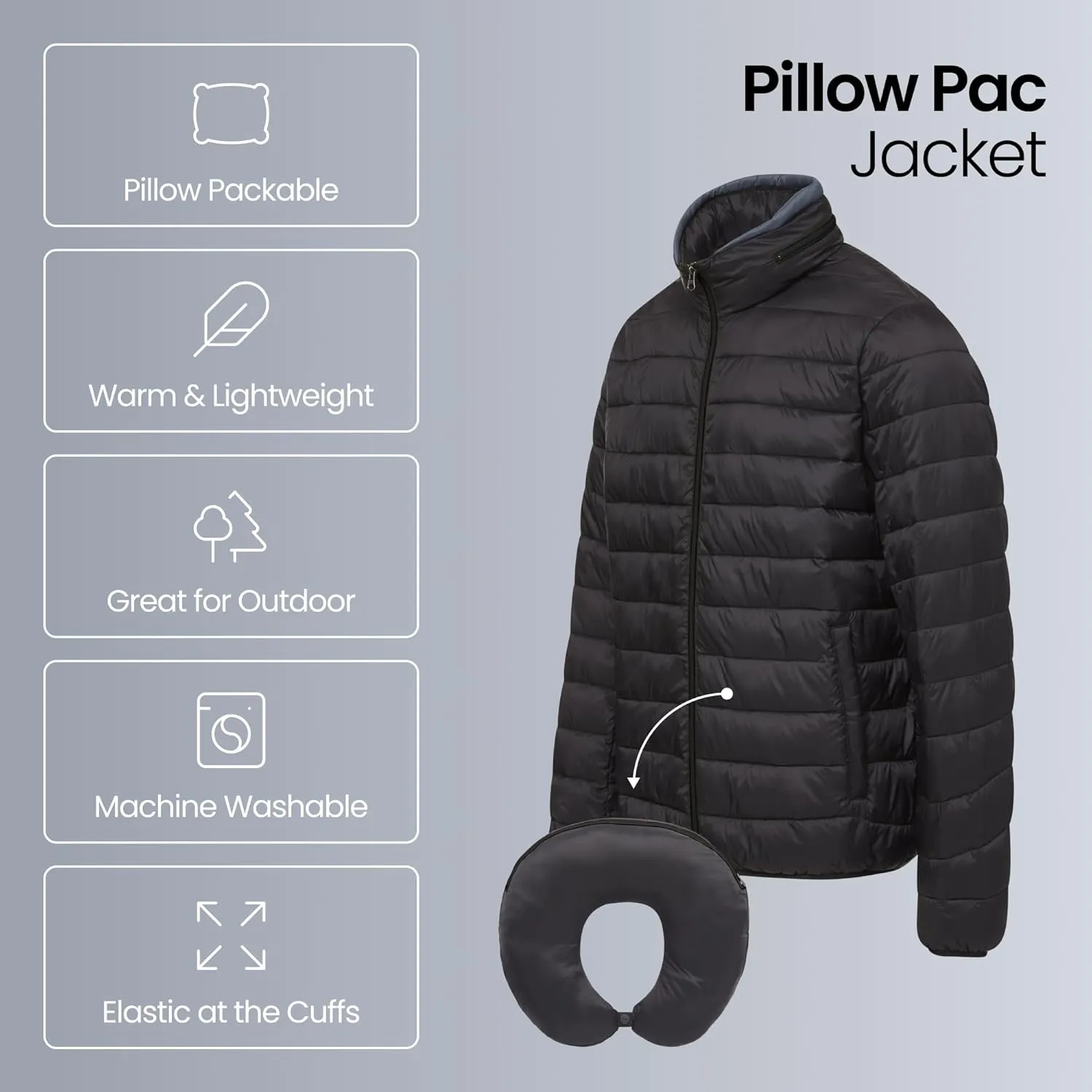 Weatherproof Womens Puffer Jackets - Packable Travel Neck Pillow Alternative Down Puffer Jacket Women (S-XXL)