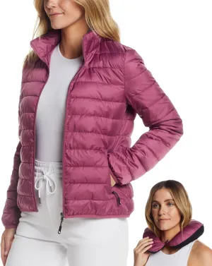 Weatherproof Womens Puffer Jackets - Packable Travel Neck Pillow Alternative Down Puffer Jacket Women (S-XXL)