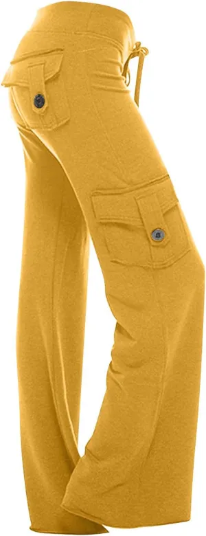 Wide Leg Pants for Women High Waisted Palazzo Linen Trousers Casual Loose Comfy Summer Beach with Pockets
