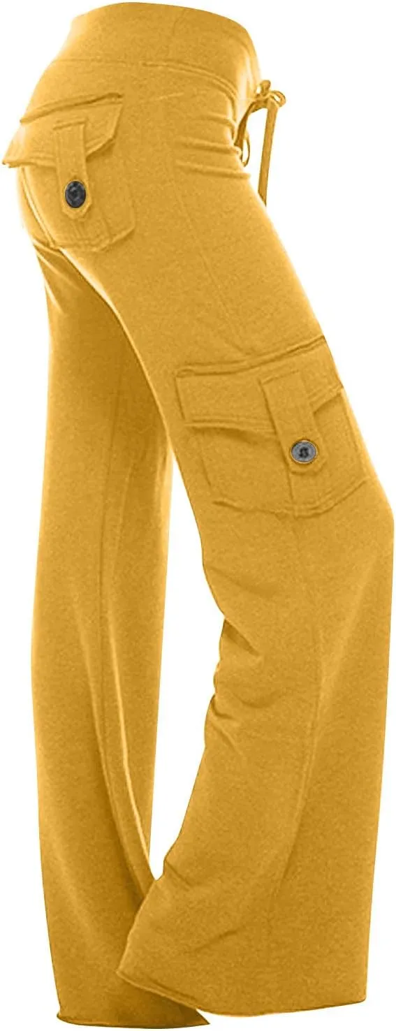 Wide Leg Pants for Women High Waisted Palazzo Linen Trousers Casual Loose Comfy Summer Beach with Pockets