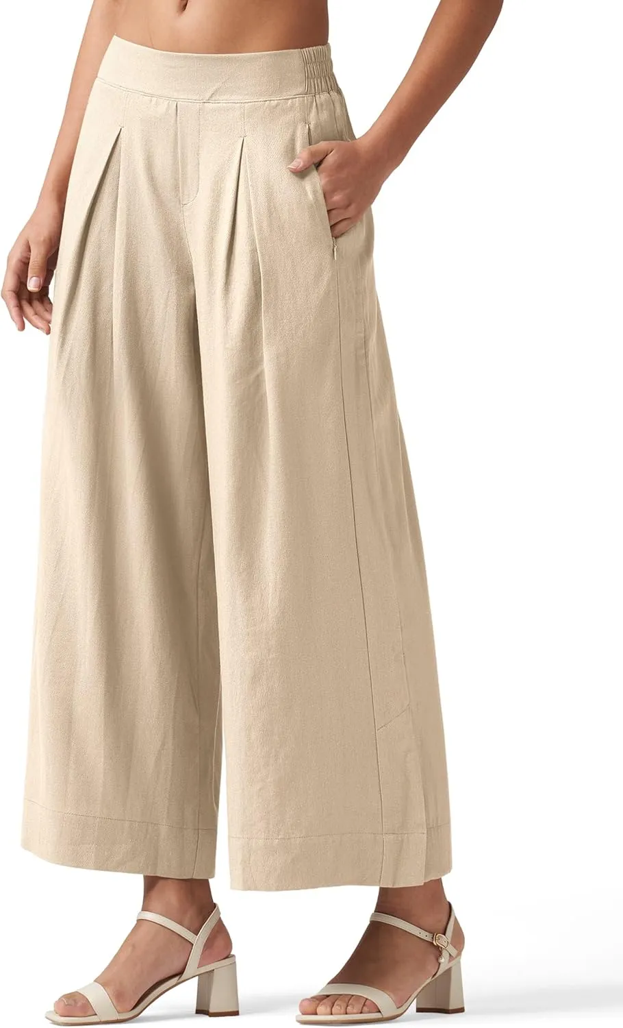 Willit Women's Linen Pants Wide Leg Casual Beach Summer Pants Palazzo Lounge Pants with Pockets