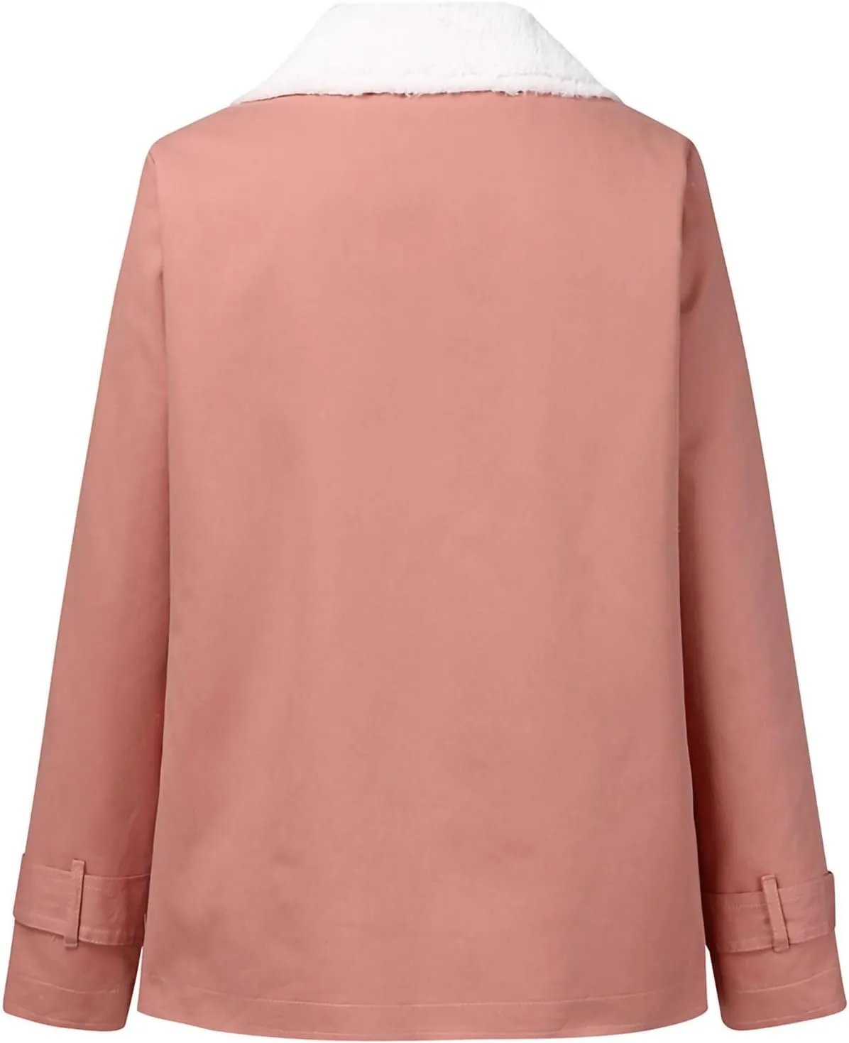 Winter Coat for Women 2023 Sherpa Lined Denim Coat Button Down Long Sleeve Lapel Collar Jacket Outerwear with Pockets