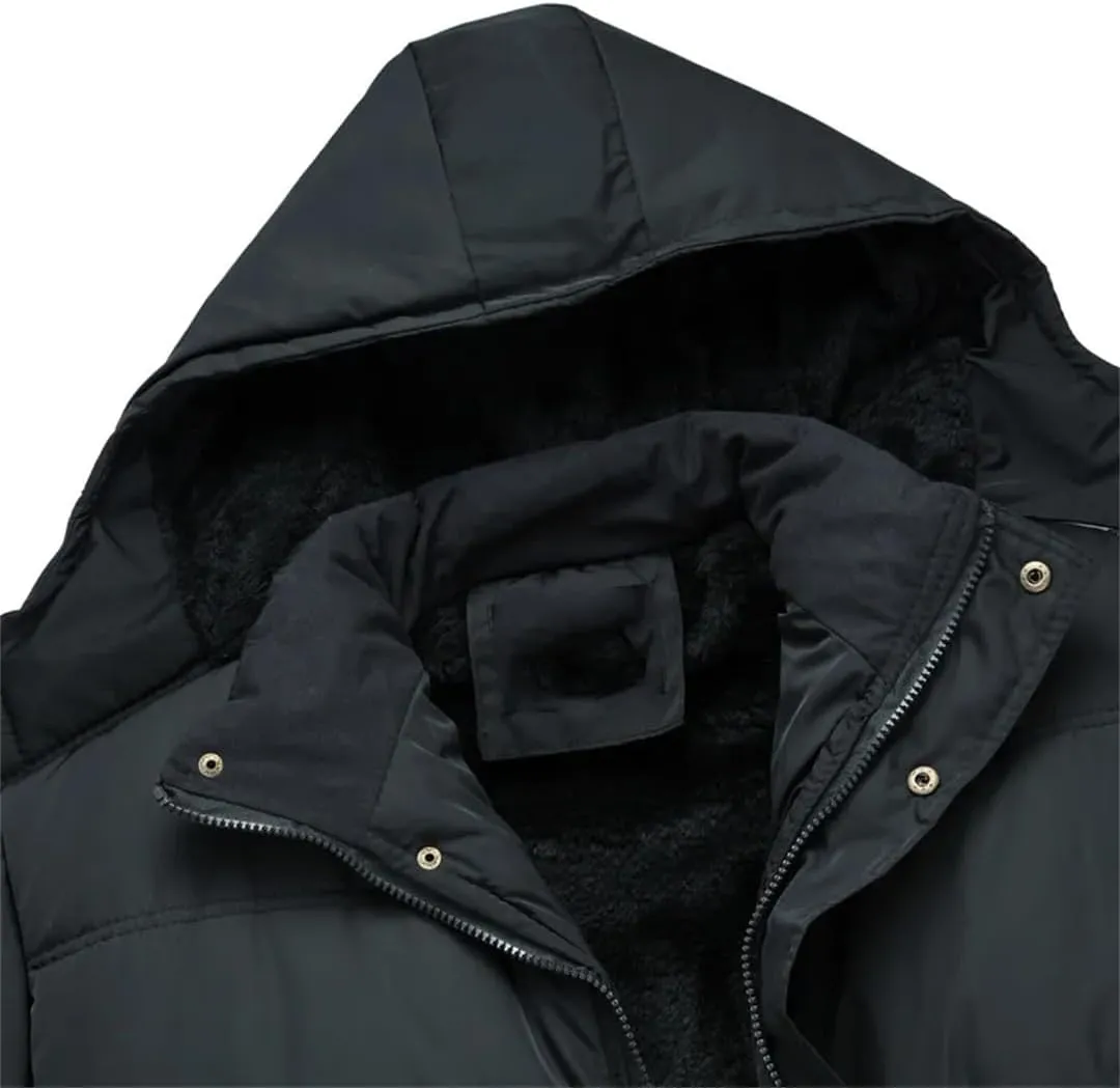 Winter Jacket Men Thick Warm Parkas Casual Cotton Padded Fleece Coats Hooded Plus fleece Outwear