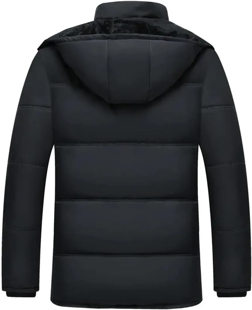 Winter Jacket Men Thick Warm Parkas Casual Cotton Padded Fleece Coats Hooded Plus fleece Outwear