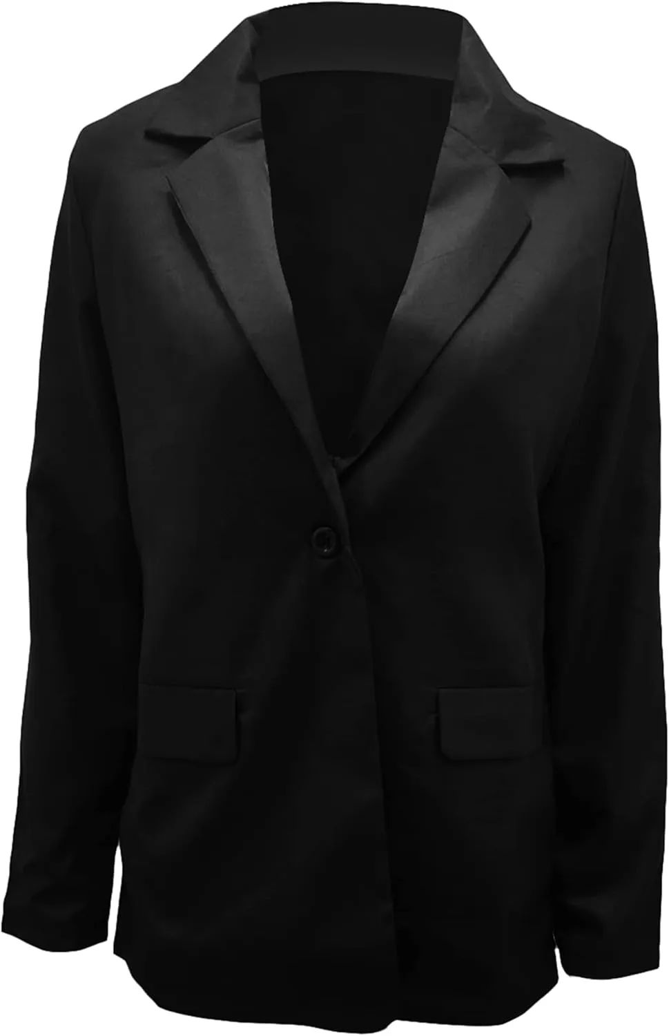 WIWIQS Women's Long Sleeve Open Front Blazer Lapel Work Office Casual Suit Solid Color Comfy Blazers