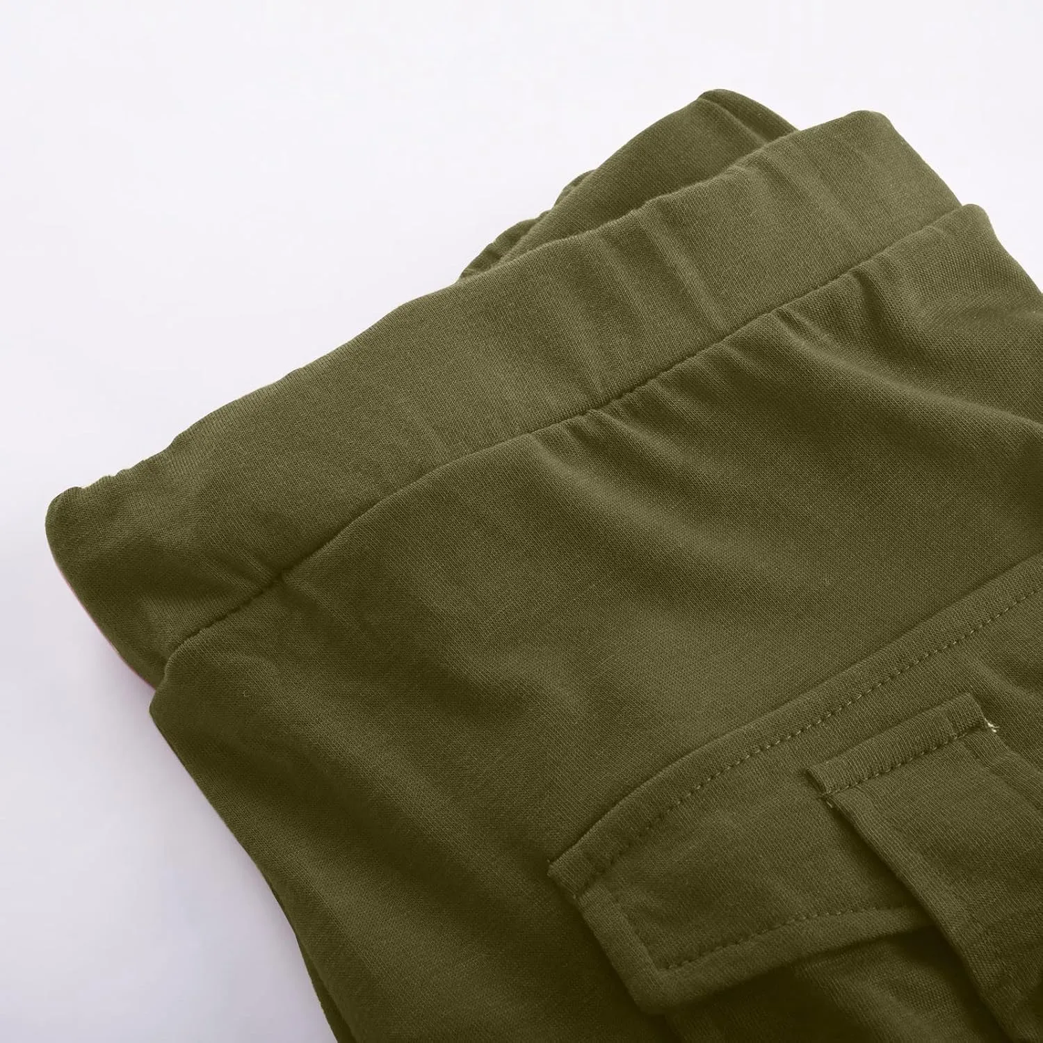 Wkishenl Capri Pants for Women Summer 2025 Drawstring Elastic High Waist Cargo Pants with Pockets Solid Color Button Joggers