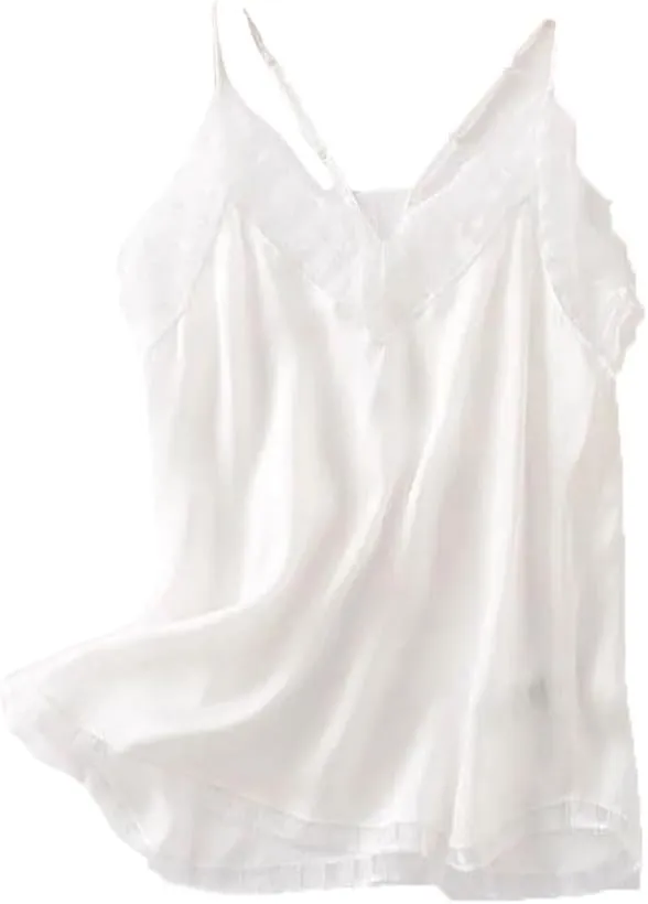 Women Camisole Tank Top Tanks Vest V Neck Soft Lace Vest