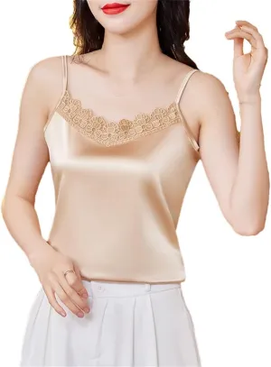 Women Sexy Lace Patchwork Tank Top Summer Sleeveless Camisole Fashion Camis Shirt