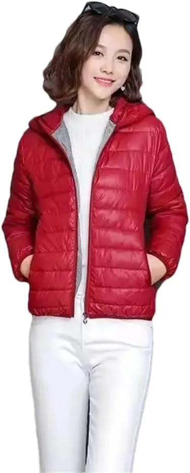 Women Short Cotton-Padded Jacket Down Cotton Coat Light Thin Quilted Lattice Parkas Tops Coats Picture color4 L
