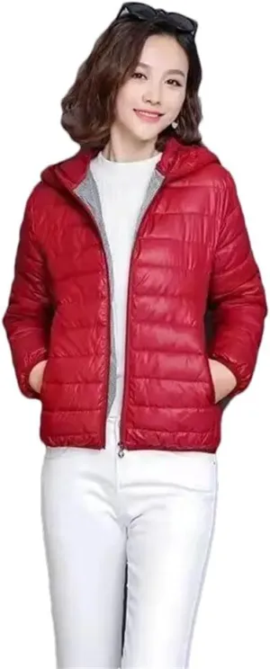 Women Short Cotton-Padded Jacket Down Cotton Coat Light Thin Quilted Lattice Parkas Tops Coats Picture color4 L