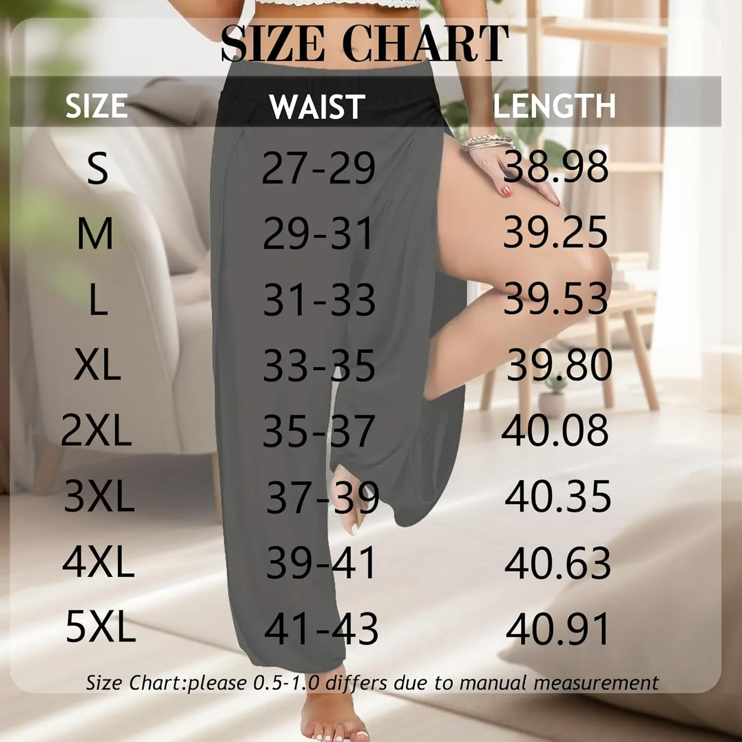 Women Summer Harem High Split Hem Leg Silt Pants Flowy Yoga Pant for Women Casual Beach Hippie Dance Pants