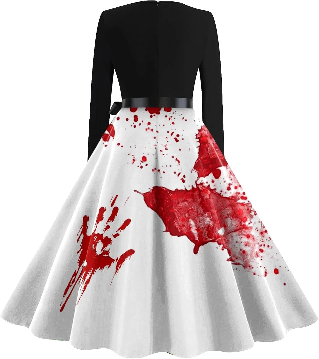 Womens 2024 Casual Long Sleeve Plus Size Fashion Loose Halloween Graphic Printed Vintage Dresses