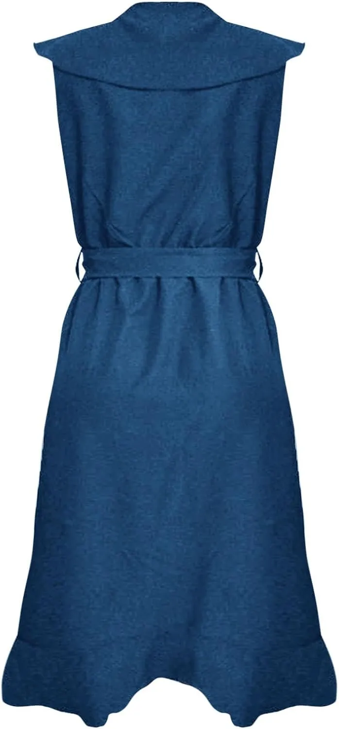 Women's 2025 Summer Wrap Midi Dress Casual Boho Deep V Neck Cocktail Dress Short Sleeve Ruffle Hem Split Beach Long Dresses